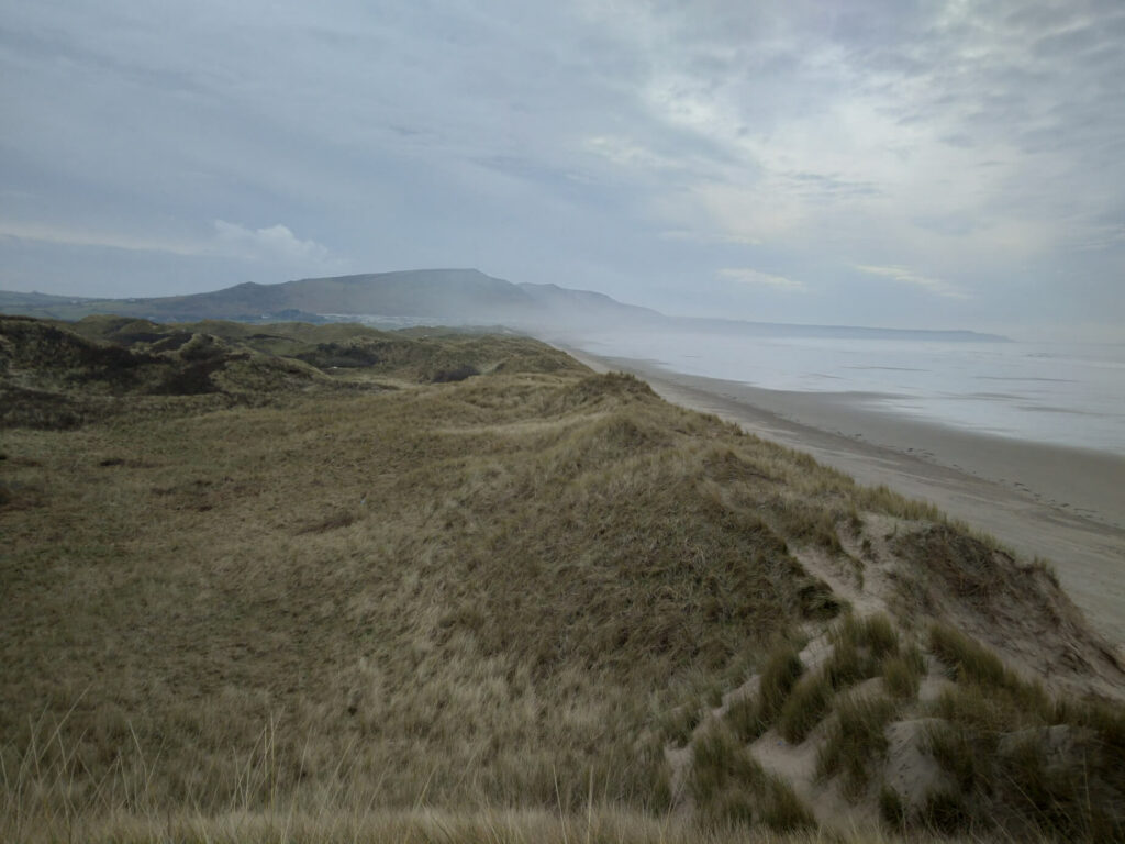 Broughton dunes on the Gower overlooking the foredunes and coastline