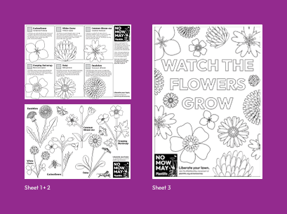Printable No Mow May colouring sheets icon