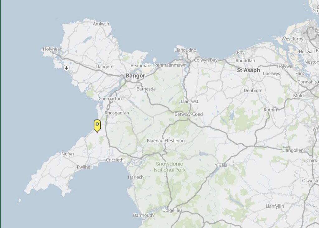 A map of Caeau Tan y Bwlch