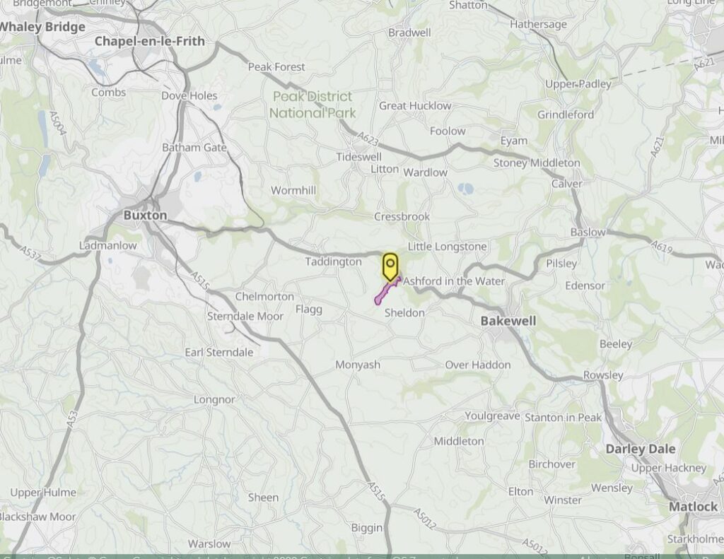 Map of where Deep Dale Nature Reserve is located