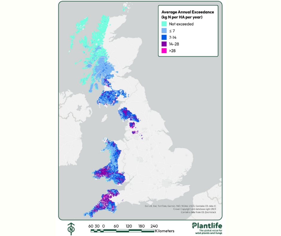 UK Nitrogen depositions map