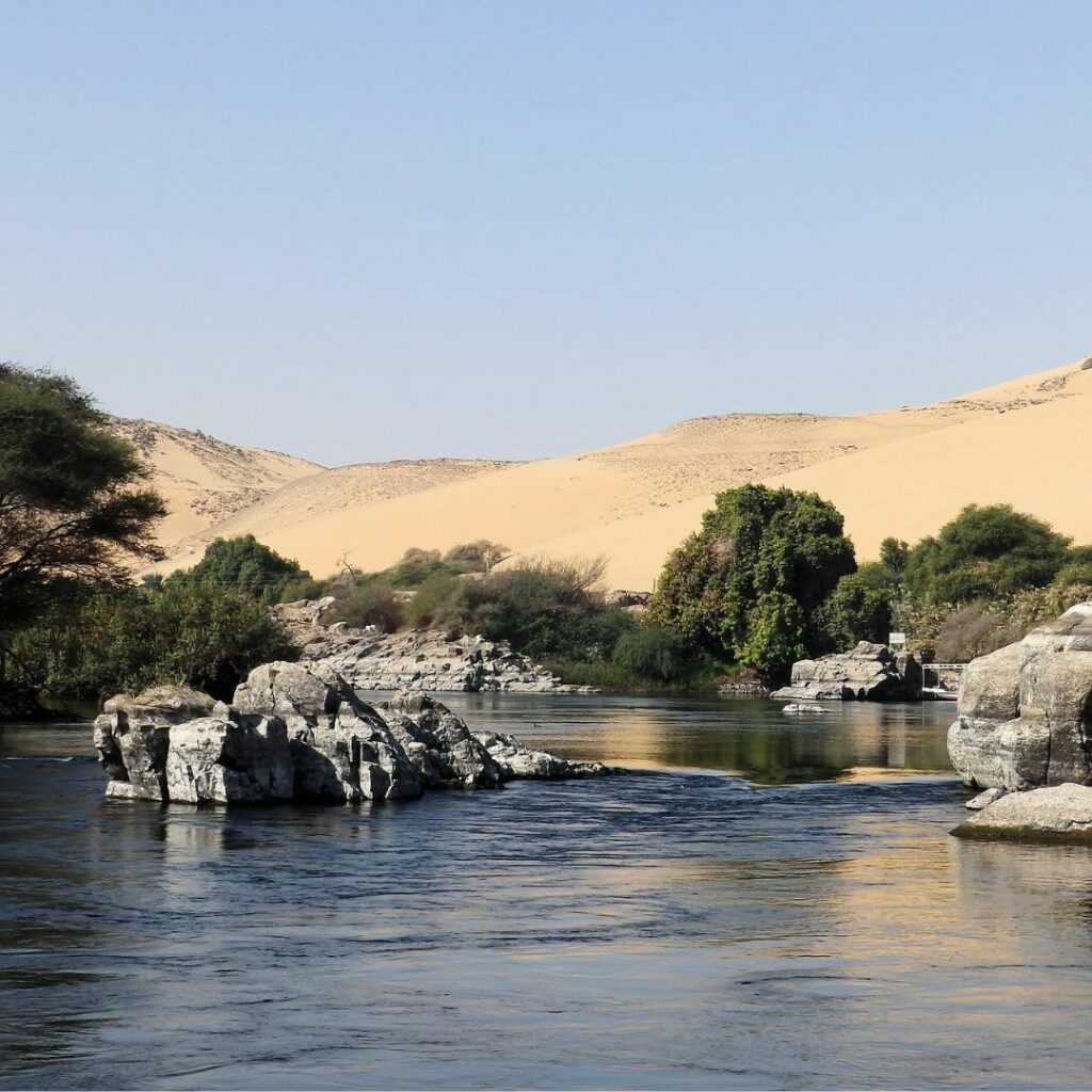 River and desert landscape
