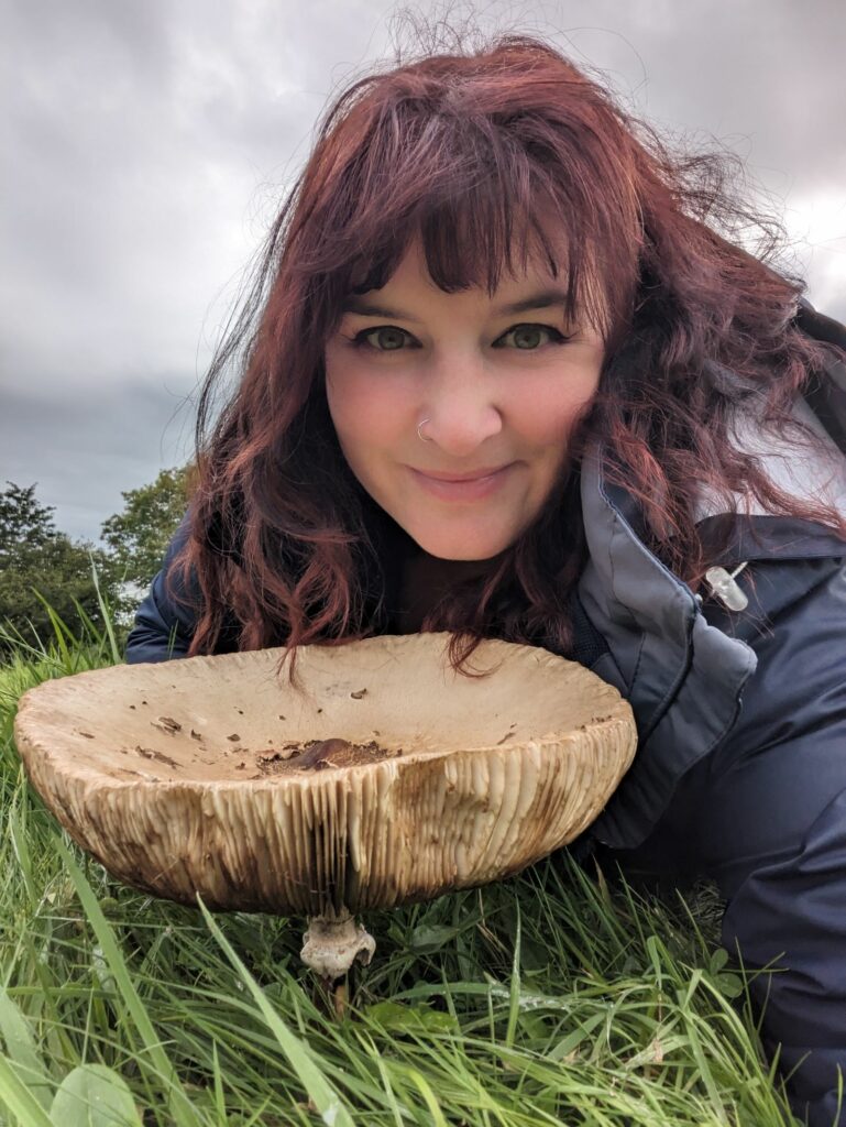 Sarah Shuttleworth with a Parasol Macrolepiota Procera