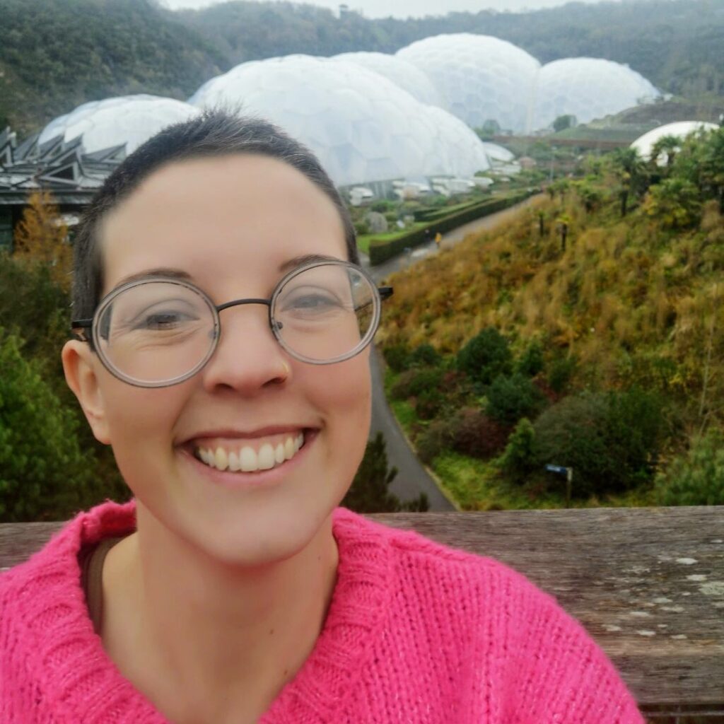 Hannah in front of the Eden Project
