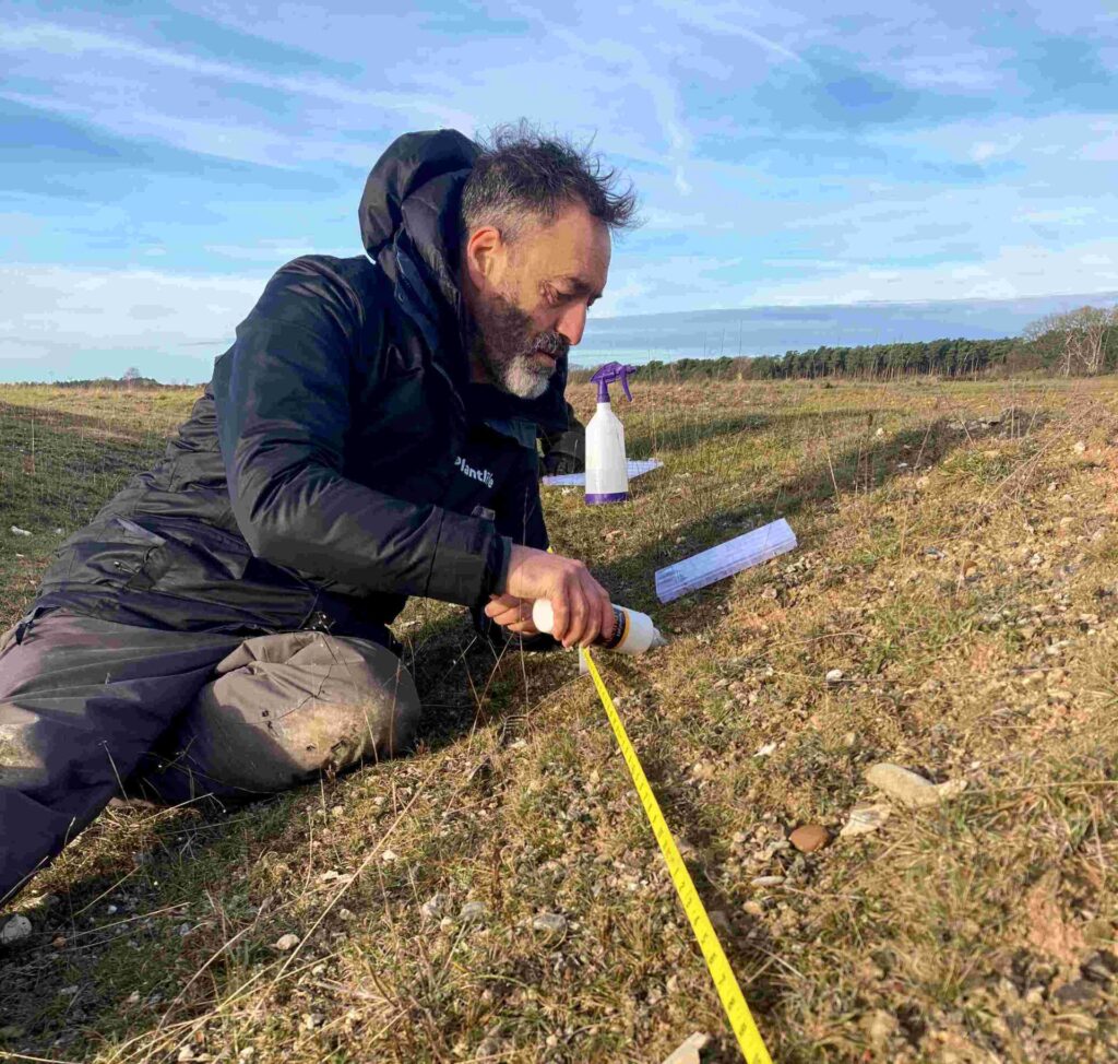 Dave Lamacraft translocating Scrambled Egg Lichen in Norfolk